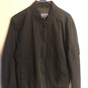 Black bomber jacket. Full zip